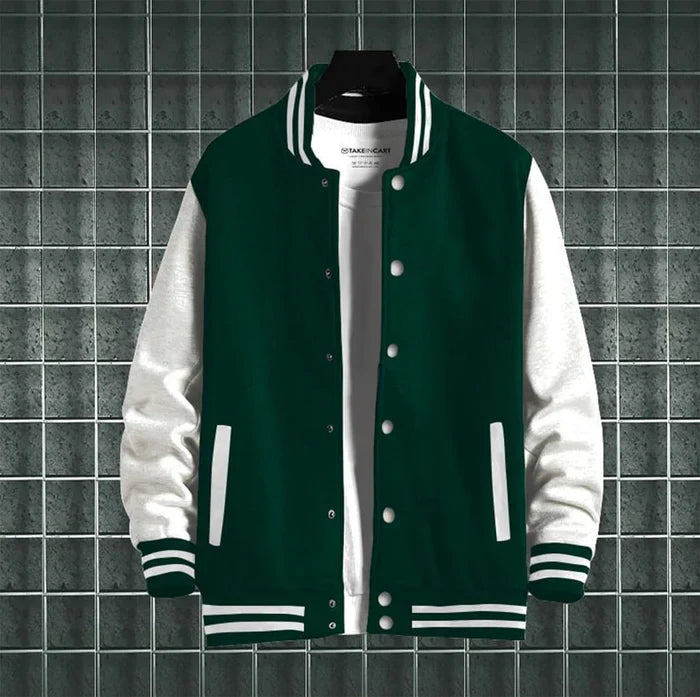 DARK GREEN VARSITY JACKET